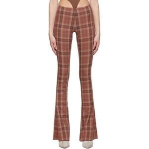 Knwls Tailored Brown Plaid Flare Pants Size 8